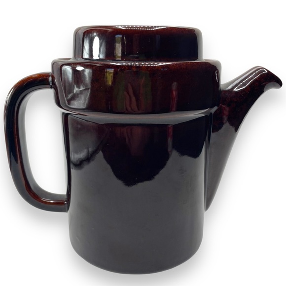 Pfaltzgraff Vintage Gourmet Brown Stoneware Glaze Coffee Tea Pot w/ Lid 8" Tall - Picture 4 of 12